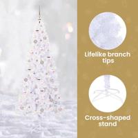 Kunstkerstboom met 300 LED Wit 180 cm PVC en staal - thumbnail