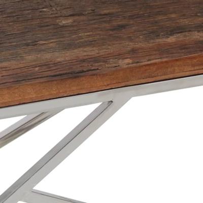 Salontafel roestvrij staal en massief bielshout zilverkleurig Salontafel roestvrij staal en massief bielshout zilverkleurig