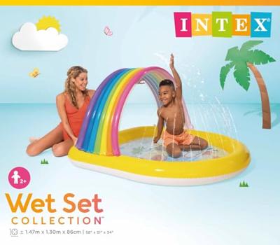 Intex Regenboog zwembad met watersproeiers