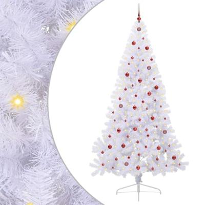 Kunstkerstboom met 300 LED Wit 240 cm PVC en staal