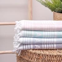 Laura Ashley Hamamdoek Strandlaken Elveden 90x180 cm Lichtblauw - thumbnail