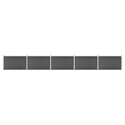 Schuttingpanelenset 872x105 cm HKC zwart