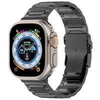 By Qubix - Titanium H-type schakelband - Zwart - Compatible met Apple Watch 44mm / 45mm / 46mm / 49mm - Compatible Apple watch bandjes - thumbnail