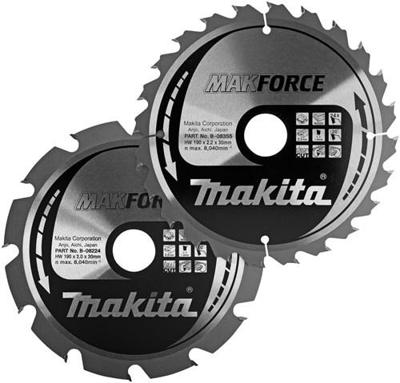 Makita Accessoires Cirkelzaagblad | Hout | Twinpack | 190Mm 12/24T - B-49367 Makita Accessoires Cirkelzaagblad | Hout | Twinpack | 190Mm 12/24T - B-49367