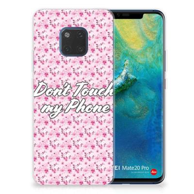 Huawei Mate 20 Pro Silicone-hoesje Flowers Pink DTMP Huawei Mate 20 Pro Silicone-hoesje Flowers Pink DTMP