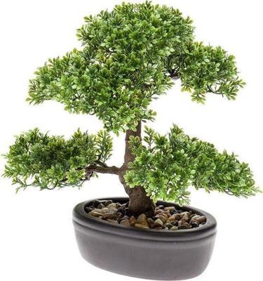 Emerald kunstplant mini bonsai ficus groen 32 cm 420002