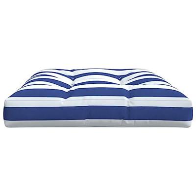 VidaXL Palletkussen gestreept 120x80x12 cm stof blauw en wit