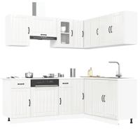 11-delige Keukenkastenset Lucca bewerkt hout glanzend wit - thumbnail