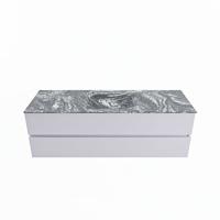 MONDIAZ VICA-DLUX 150cm badmeubel onderkast Cale 2 lades. Inbouw wastafel CLOUD midden 1 kraangat, kleur Lava. - thumbnail