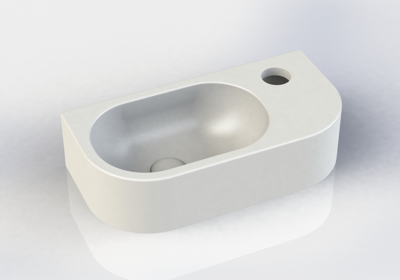 Royal plaza Person fontein 40x20x10cm - afgerond - ComforStone - kraangat rechts - mat wit 1563070