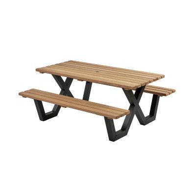 Picknicktafel hardhout metalen frame 180x160 cm Talen Buitenmeubelen - Talen buitenmeubelen Picknicktafel hardhout metalen frame 180x160 cm Talen Buitenmeubelen - Talen buitenmeubelen