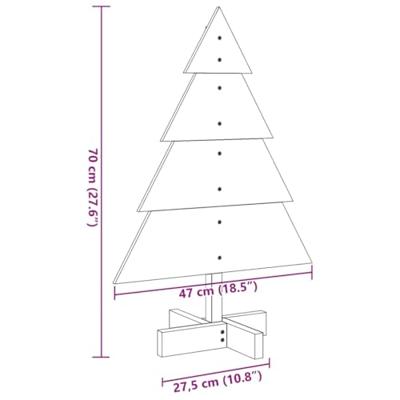 VidaXL Kerstdecoratie kerstboom 70 cm massief hout