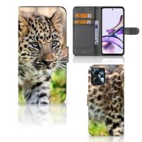Motorola Moto G13 | G23 | Telefoonhoesje | Met pasjeshouder | Baby Luipaard - thumbnail