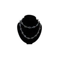 Agaat Blauw Ketting (Gekleurd) - thumbnail