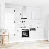 7-delige Keukenkastenset Kalmar bewerkt hout glanzend wit - thumbnail
