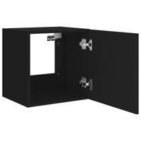 Tv-wandmeubelen met LED-verlichting 2 st 40,5x35x40 cm zwart - thumbnail