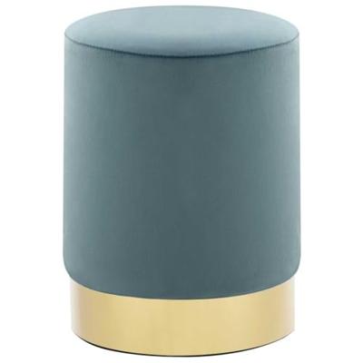 VidaXL Kruk fluweel 28 x 36 cm lichtblauw en goudkleurig VidaXL Kruk fluweel 28 x 36 cm lichtblauw en goudkleurig