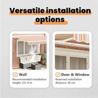 VidaXL Inklapbaar zonnescherm multikleur 350 x 200 cm stof - thumbnail