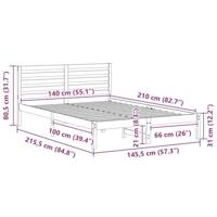 Bedframe met hoofdeinde Bruin 140 x 210 cm Massief grenenhout - thumbnail