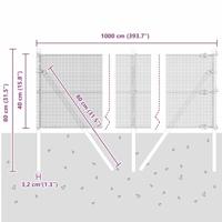 VidaXL Afrasteringspaal zilver 10 x 0,4 m (12 x 12 mm gaas) staal - thumbnail