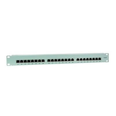 LogiLink NP0040 24 poorten Netwerkpatchpaneel 483 mm (19) CAT 6 1 HE Grijs Ingericht