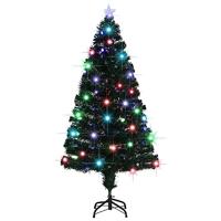 VidaXL Voorverlichte kerstboom met standaard en led 150 cm glasvezel - thumbnail