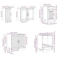 8-delige Keukenkastenset Lucca bewerkt hout wit - thumbnail