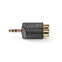Stereo Audioadapter | 3,5 mm male - 2x RCA female | 10 stuks | Zwart - thumbnail