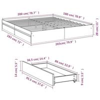Bedframe met lades bewerkt hout wit 180x200 cm - thumbnail