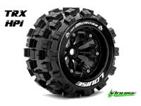 Louise MT-MCROSS Medium banden op zwarte velgen voor 1/8 MT - 0 offset - thumbnail