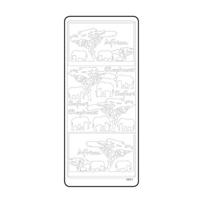 Vaessen Creative • sticker 10x23cm 10pcs wit olifant