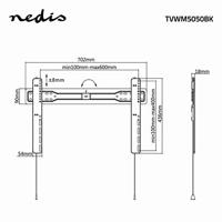 Nedis Vaste TV-Muurbeugel | 37-70 " | 35 kg | Zwart | 1 stuks - TVWM5050BK TVWM5050BK - thumbnail