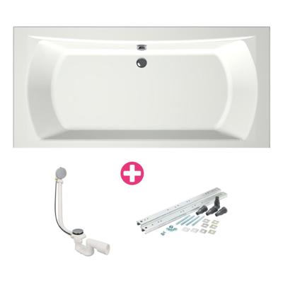 Xenz Robijn Duobad - 190x90x48 - afvoer Midden - acryl - wit mat 6988-03 Xenz Robijn Duobad - 190x90x48 - afvoer Midden - acryl - wit mat 6988-03