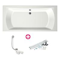 Xenz Robijn Duobad - 190x90x48 - afvoer Midden - acryl - wit mat 6988-03 - thumbnail