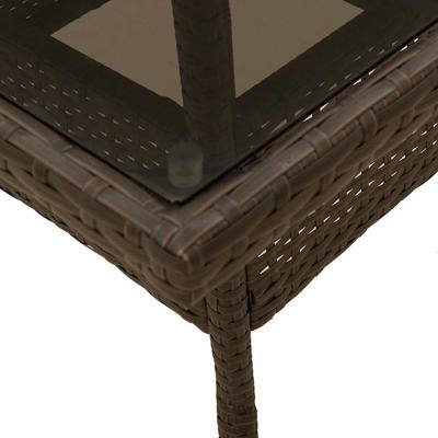 3-delige Tuinset met kussens poly rattan en glas bruin - thumbnail