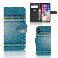 Apple iPhone X | Xs | Wallet Case | met Pasjes | Jeans - thumbnail