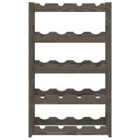 Wijnrek voor 20 flessen massief grenenhout grijs - thumbnail