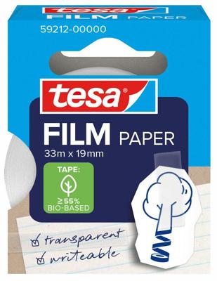 Tesafilm papier tape, ft 19 mm x 33 m, transparant