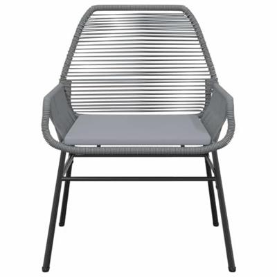 5-delige Tuinset met kussens poly rattan glas grijs - thumbnail