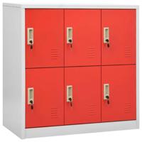 Lockerkasten 2 st 90x45x92,5 cm staal lichtgrijs en rood - thumbnail