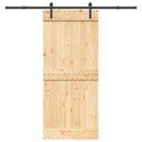 Schuifdeur met beslag 90x210 cm massief grenenhout - thumbnail