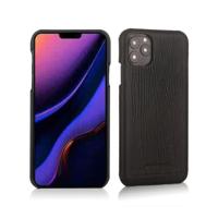 Pierre Cardin - echt lederen backcover hoes - iPhone 11 Pro - Zwart - thumbnail