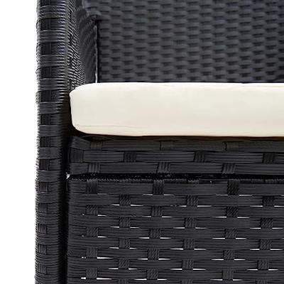 5-delige Tuinset met kussens poly rattan zwart - thumbnail