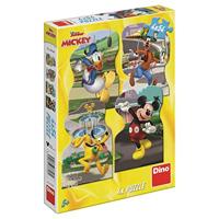 DinoToys Dino puzzel - disney junior mickey in de stad - 4 x 54 stukjes - thumbnail