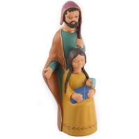 Keramisch Beeldje Jozef, Maria en Kindje Jezus (Geel) - thumbnail