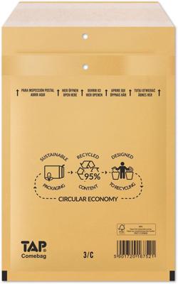 Comebag luchtkussenenveloppen, ft 150 x 215 mm, met stripsluiting, bruin, doos van 100 stuks Comebag luchtkussenenveloppen, ft 150 x 215 mm, met stripsluiting, bruin, doos van 100 stuks