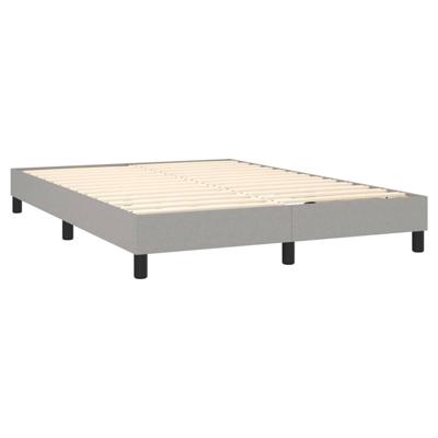Boxspring met matras stof lichtgrijs 140x190 cm - thumbnail