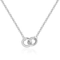 Elenza Zilveren Ketting met Twee Verweven Cirkelvormen in 925 Sterling Zilver - thumbnail
