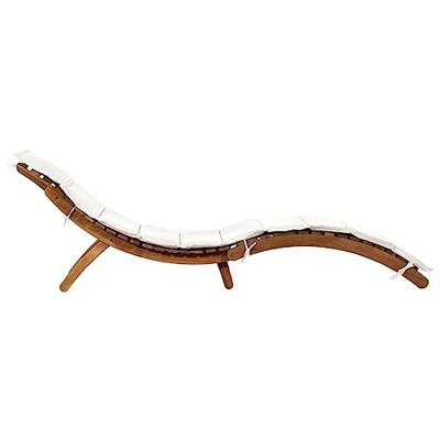 Ligbed met kussen massief acaciahout crme