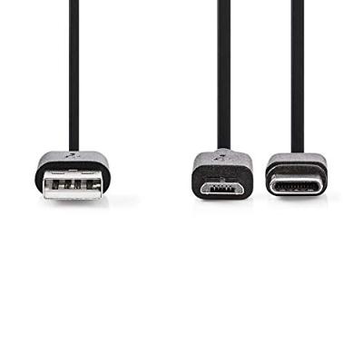 Nedis 2 in 1 USB-laad- en synchronisatiekabel USB A mannelijk